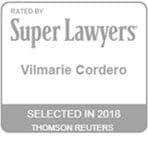 Rated by Super Lawyers Vilmarie Cordero Selected in 2018 Thomson Reuters
